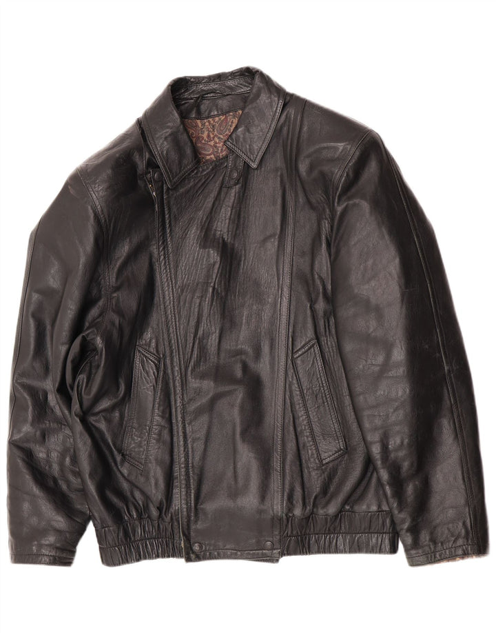 Vintage Herren Lederjacke UK 36 Kleines schwarzes Leder
