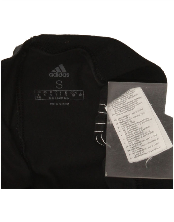 Adidas Damen Leggings UK 8/10 Small Schwarz Baumwolle