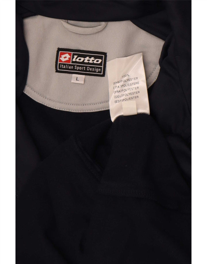 Lotto Herren-Trainingsanzug-Oberteil, Jacke, groß, marineblau, Farbblock-Polyester