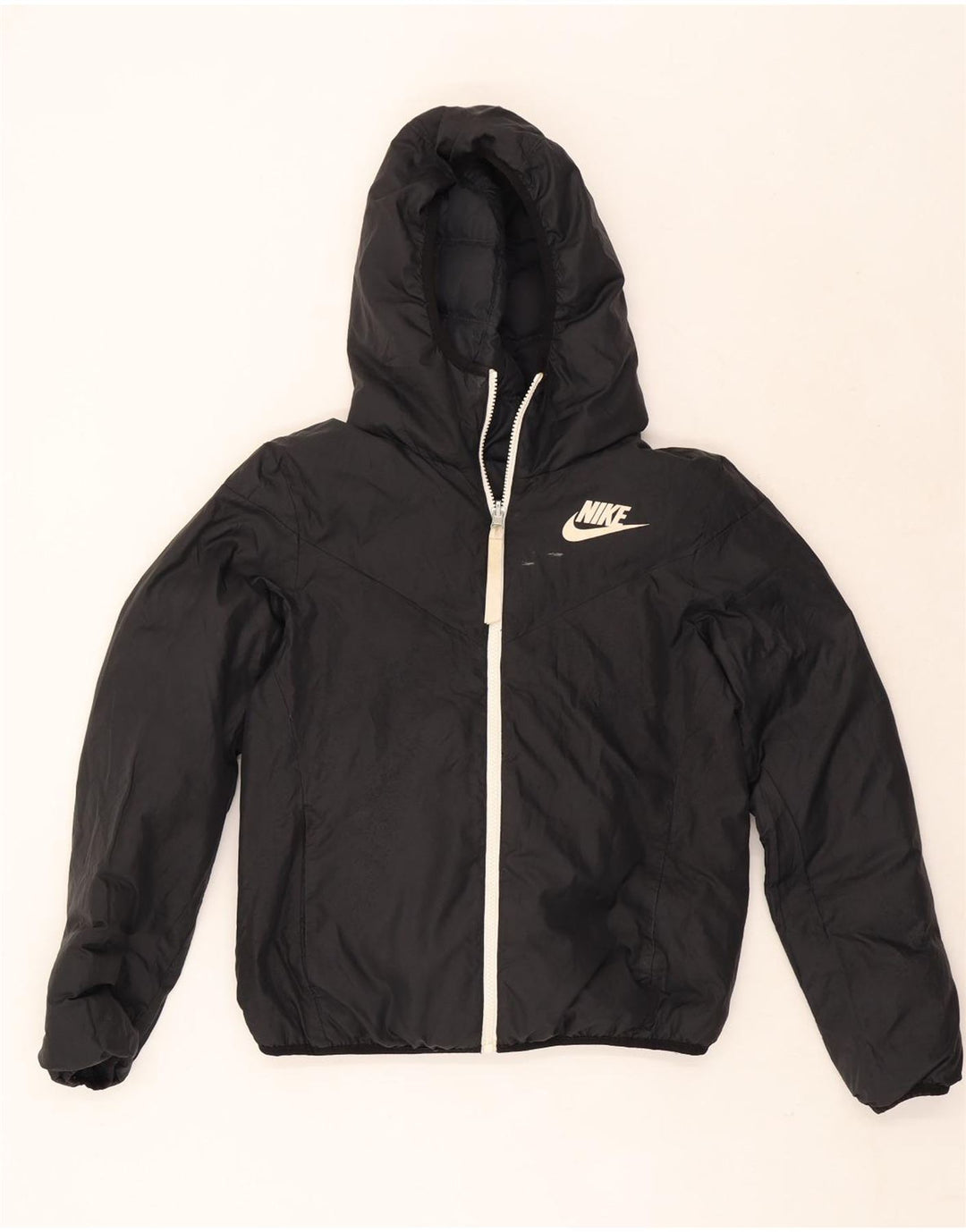Nike Damen Übergroße, wendbare, wattierte Jacke mit Kapuze, UK 6, XS, Schwarz