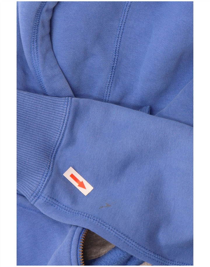Nike Damen Zip Hoodie Pullover UK 12 Mittelblaue Baumwolle
