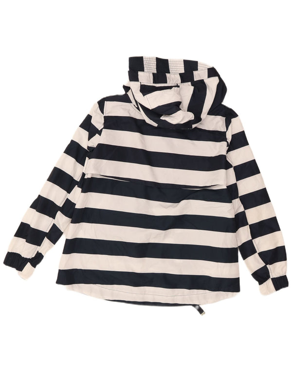 Zara Damen-Windbreakerjacke mit Kapuze, UK 16, Größe L, Marineblau gestreift