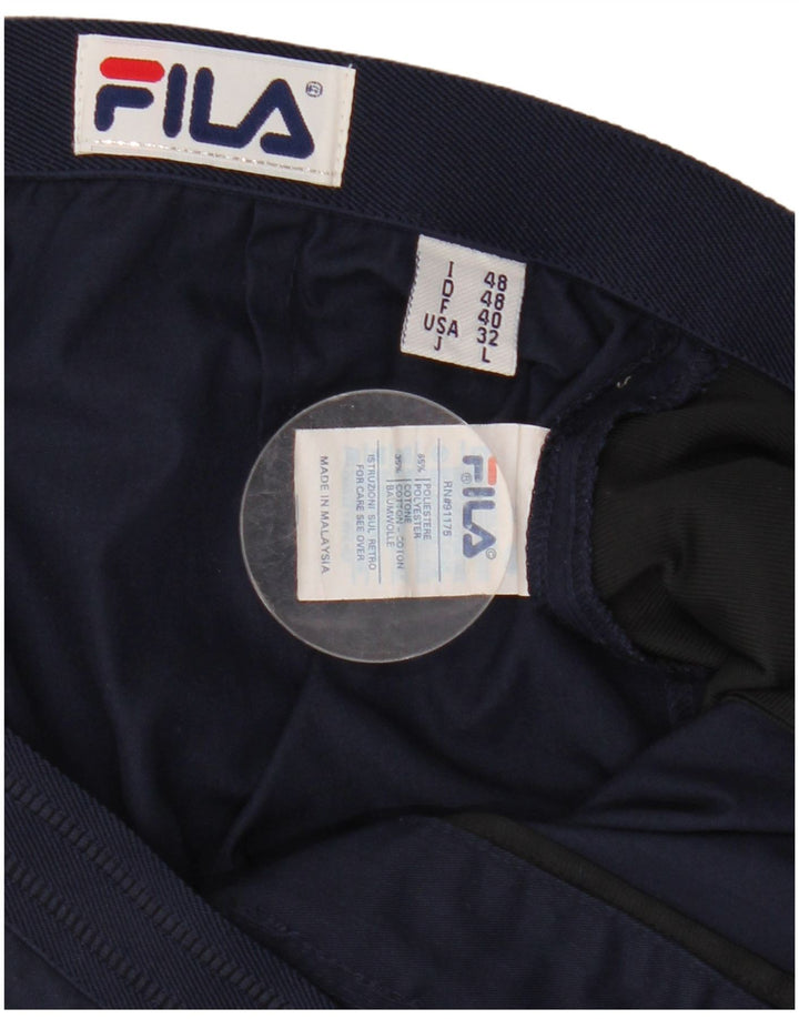 Fila Herren Pegged Chino Shorts IT 48 Medium W32 Marineblaues Polyester