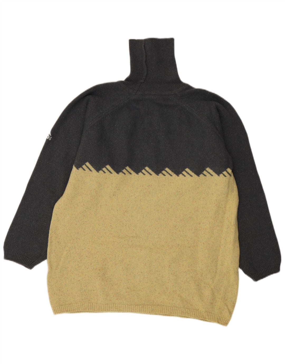 Adidas Herren-Pullover mit Rollkragen, Größe S, graue Farbblock-Wolle