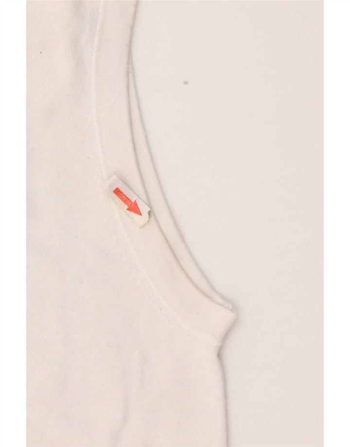 Zara Damen Weste Top UK 12 Medium Weiß