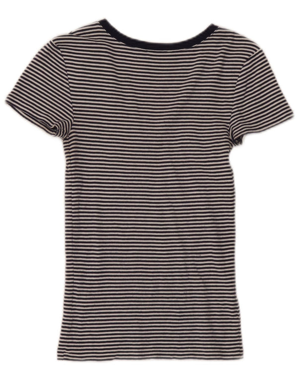 Ralph Lauren Damen Kurzarm-T-Shirt-Oberteil UK 4 XS Marineblau Nautisch