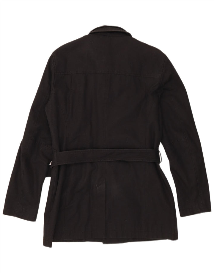 Reiss Damenmantel UK 16 Large Schwarz Baumwolle