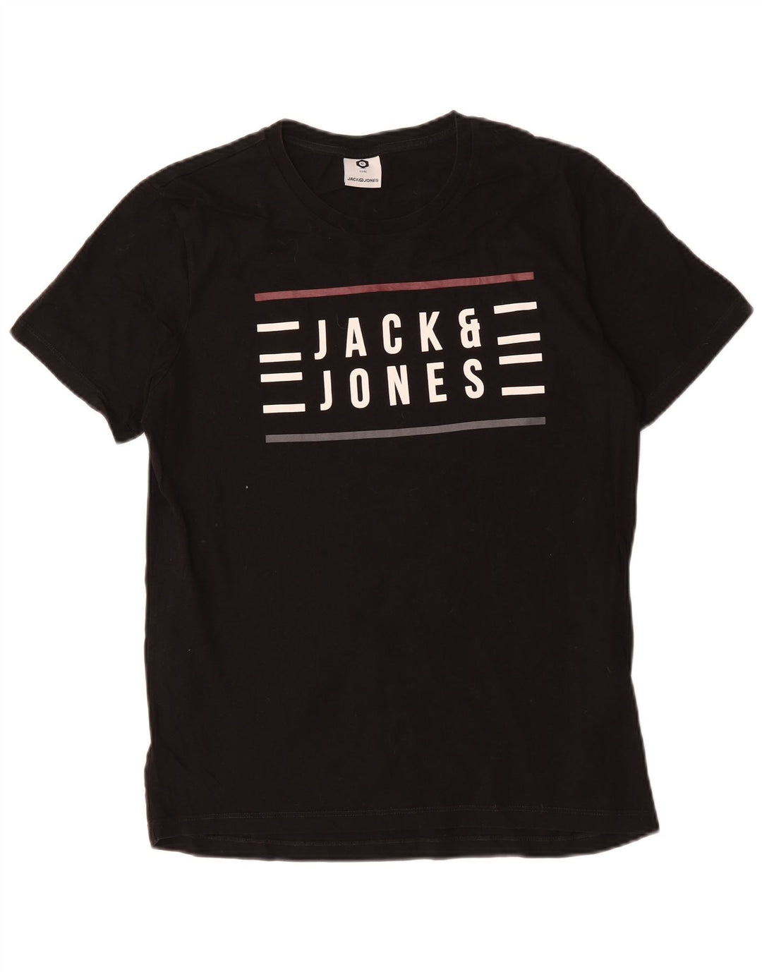 Jack & Jones Herren-T-Shirt mit Grafik, mittelschwarze Baumwolle