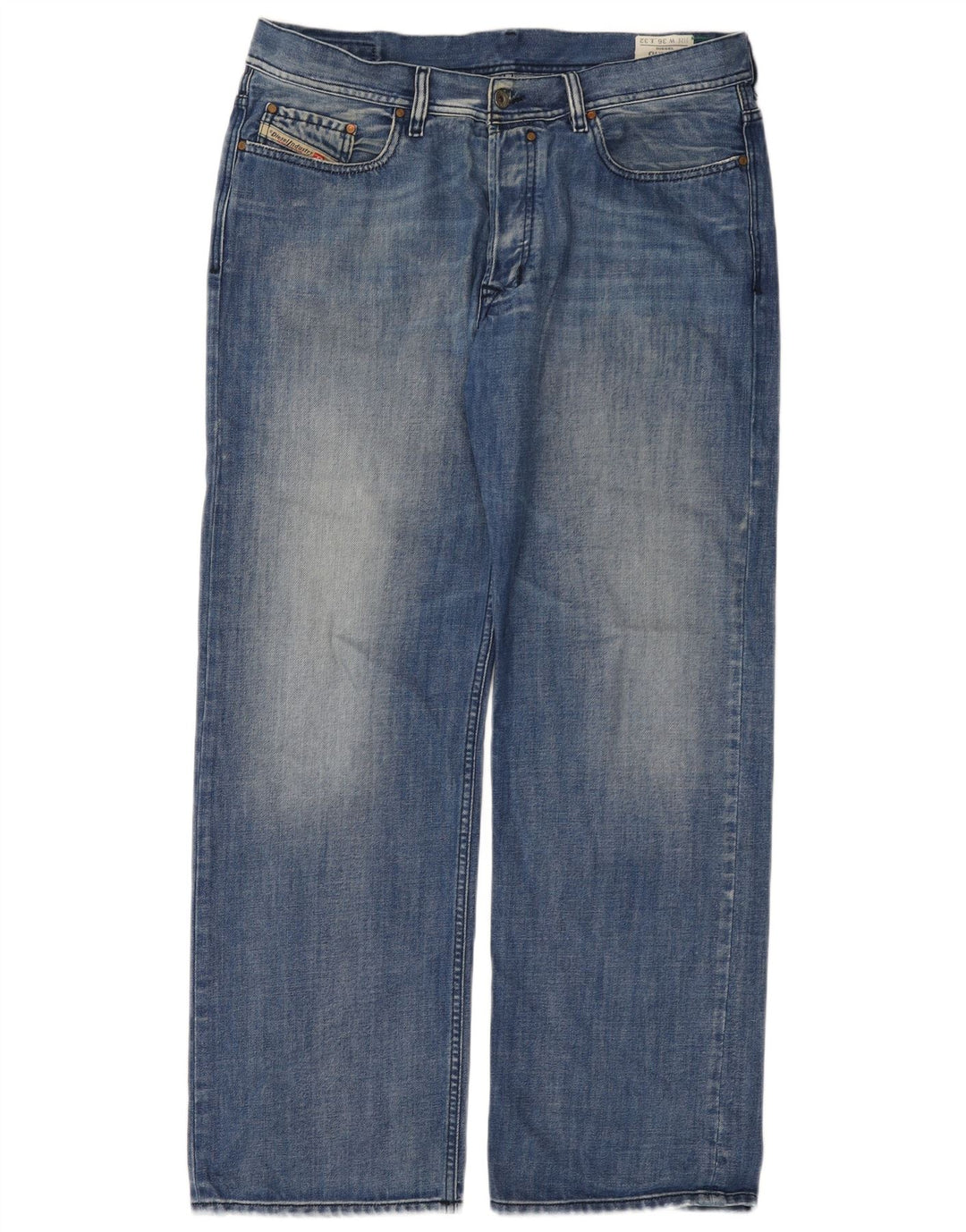 DIESEL Herren Quratt Straight Jeans W36 L32 Blaue Baumwolle