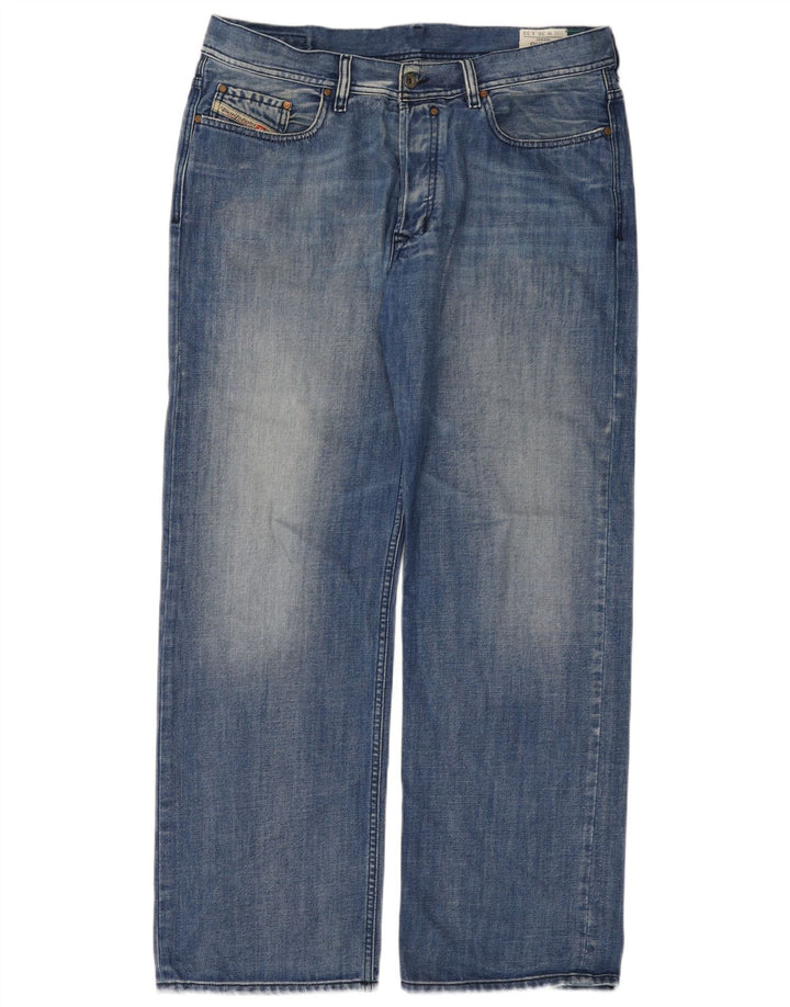 DIESEL Herren Quratt Straight Jeans W36 L32 Blaue Baumwolle