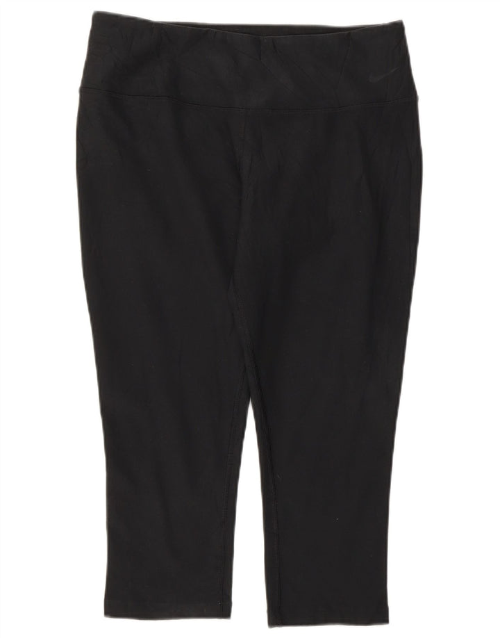 Nike Damen Dri Fit Capri Leggings UK 12 Medium Schwarz Polyester