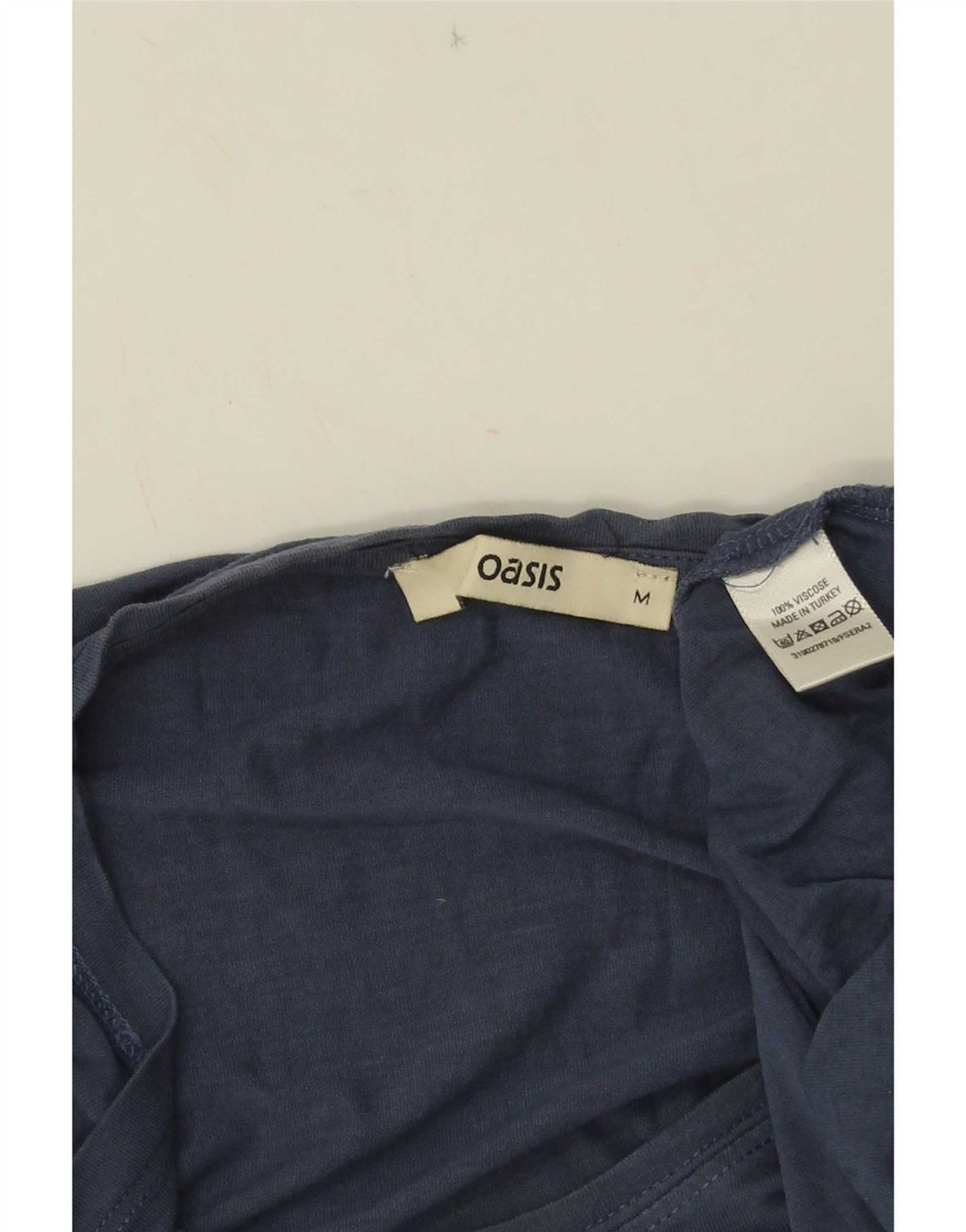 Oasis Damen T-Shirt Top UK 14 Mittelblaue Viskose