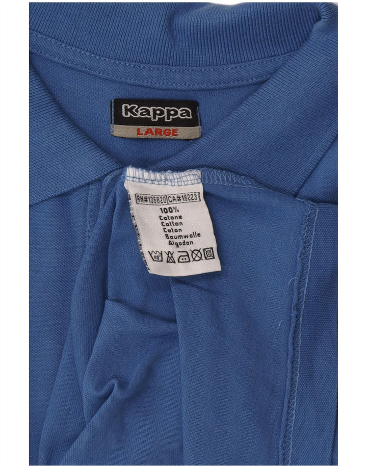 KAPPA Herren-Poloshirt, groß, blaue Baumwolle