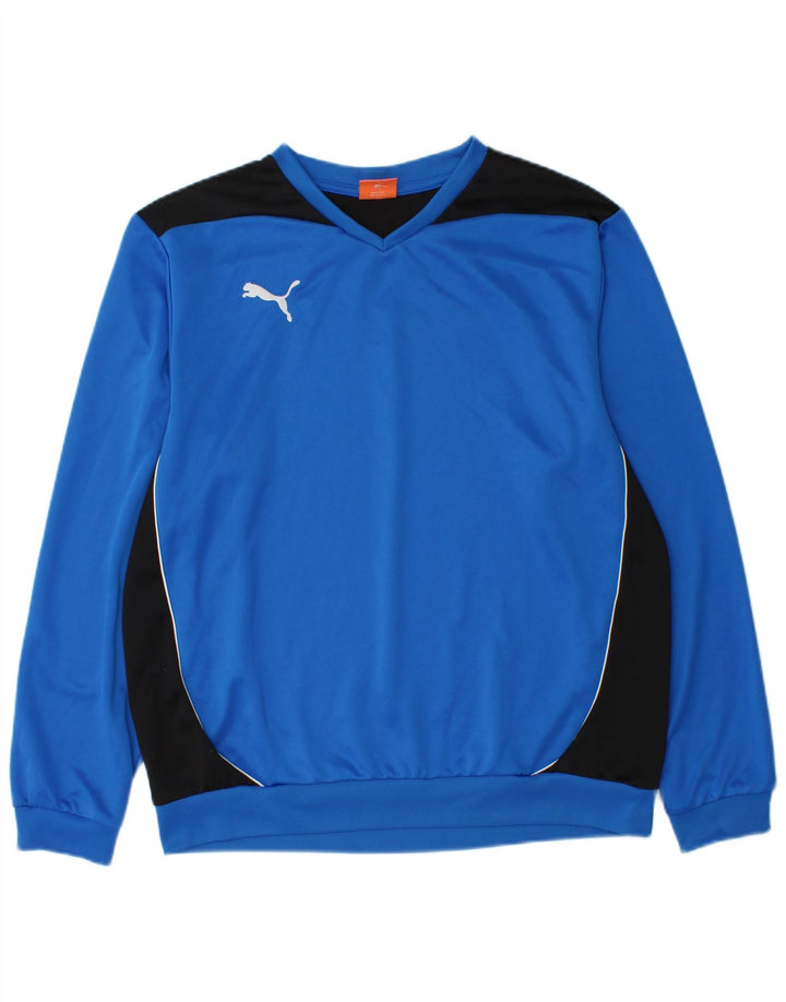 Puma Herren-Sweatshirt-Pullover, großes, blaues Farbblock-Polyester