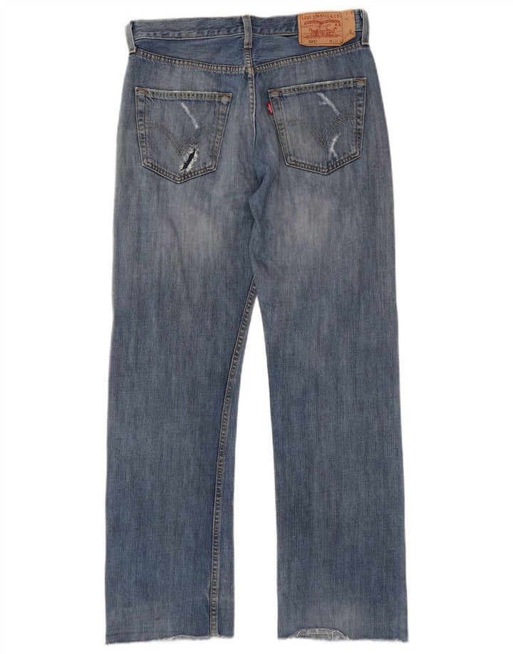 Levi's Herren 501 Distressed Straight Jeans W31 L31 Blaue Baumwolle