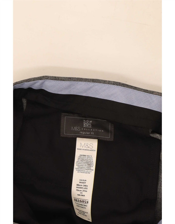 Marks & Spencer Herren W34 L31 Graues Polyester