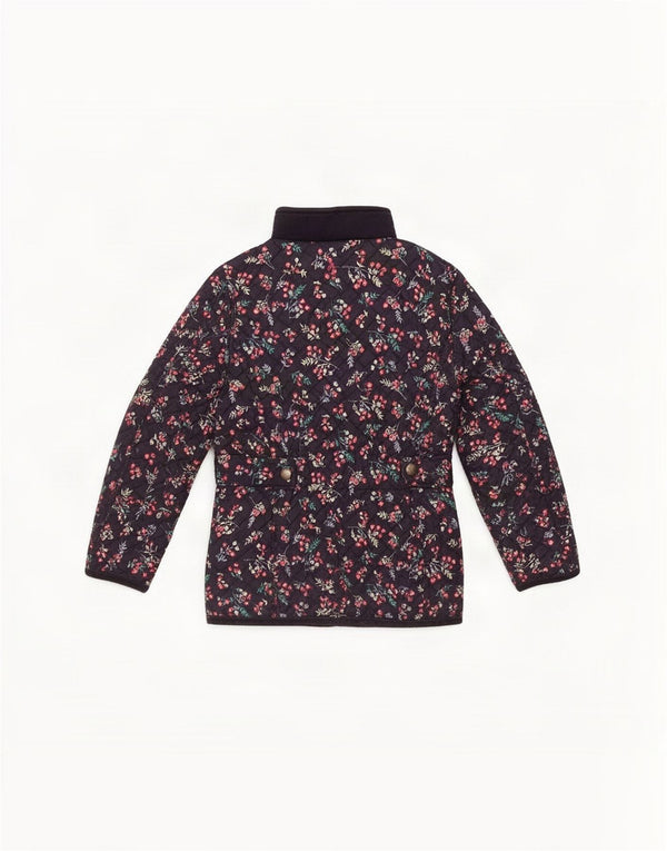 Joules Steppjacke für Mädchen, 5–6 Jahre, marineblaues Blumenmuster, Polyester
