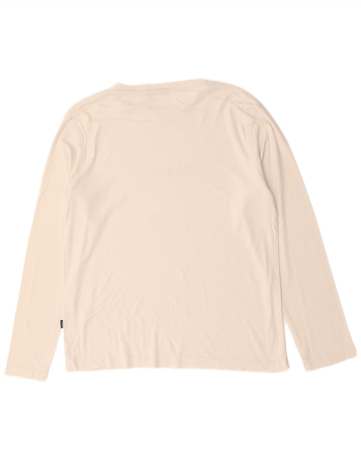 Lerros Herren-Grafik-Top, langärmelig, XL, weiße Baumwolle
