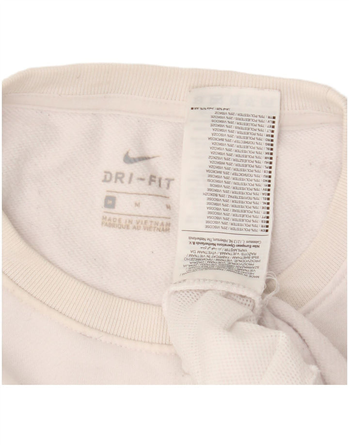 Nike Damen Grafik-Sweatshirt-Pullover UK 14 Mittelweißes Polyester