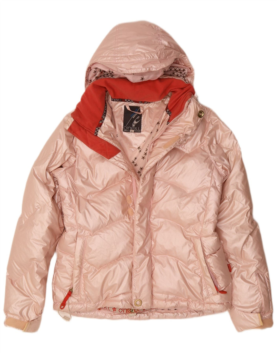 O'NEILL Damen-Jacke mit Kapuze, gepolstert, UK 16, Größe L, rosa, Polyester
