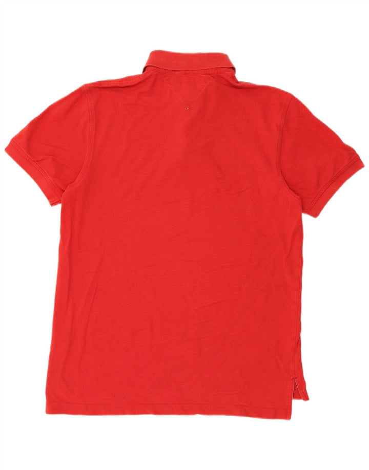 Tommy Hilfiger Herren-Poloshirt aus mittelroter Baumwolle