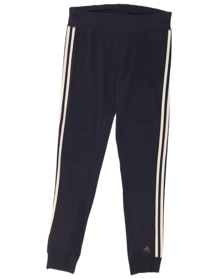 Adidas Damen Leggings UK 8 Small Marineblau Polyester