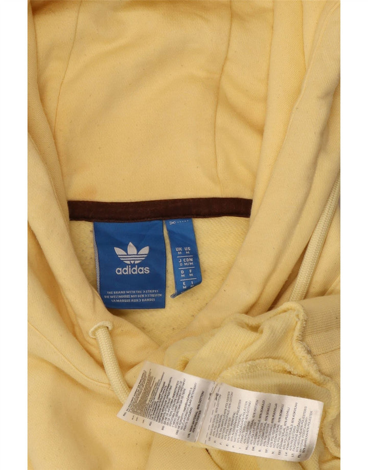 Adidas Damen Übergroßer Kapuzenpullover UK 14 Mittelgelbe Baumwolle