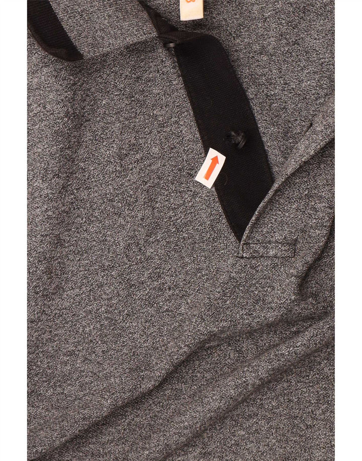 Sun68 Herren-Langarm-Poloshirt XL aus grauer Baumwolle