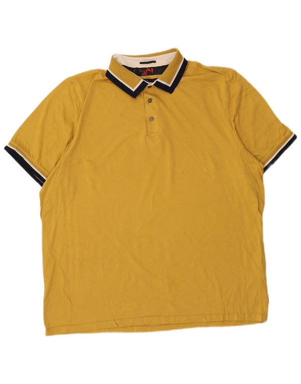 Ted Baker Herren-Poloshirt, Größe 7 3XL, gelbe Baumwolle