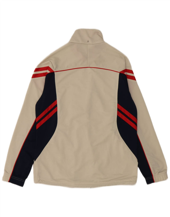 Asics Herren-Trainingsanzug-Oberteil, mittelbeigefarbenes Farbblock-Polyester