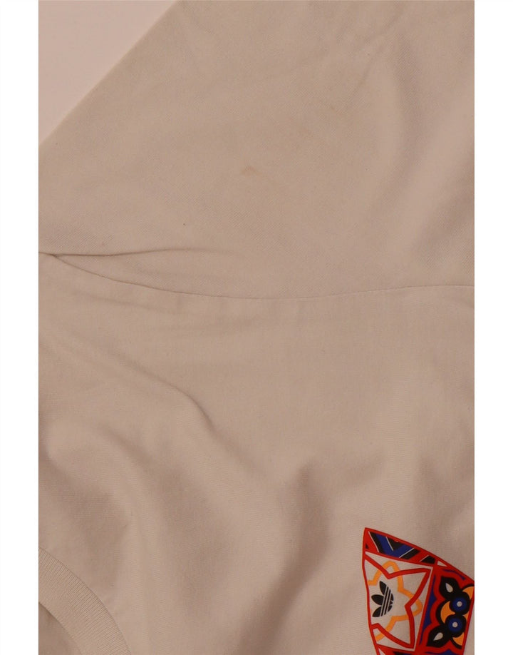 ADIDAS Herren Grafik-T-Shirt-Oberteil aus mittelweißer Baumwolle