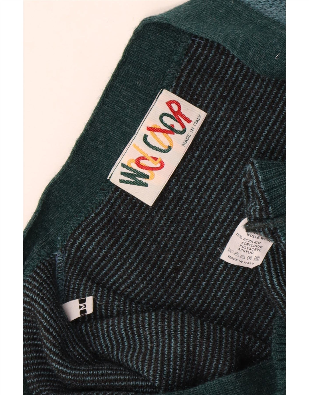 Vintage Herren Cardigan Pullover Medium Türkis Argyle/Diamond Wool