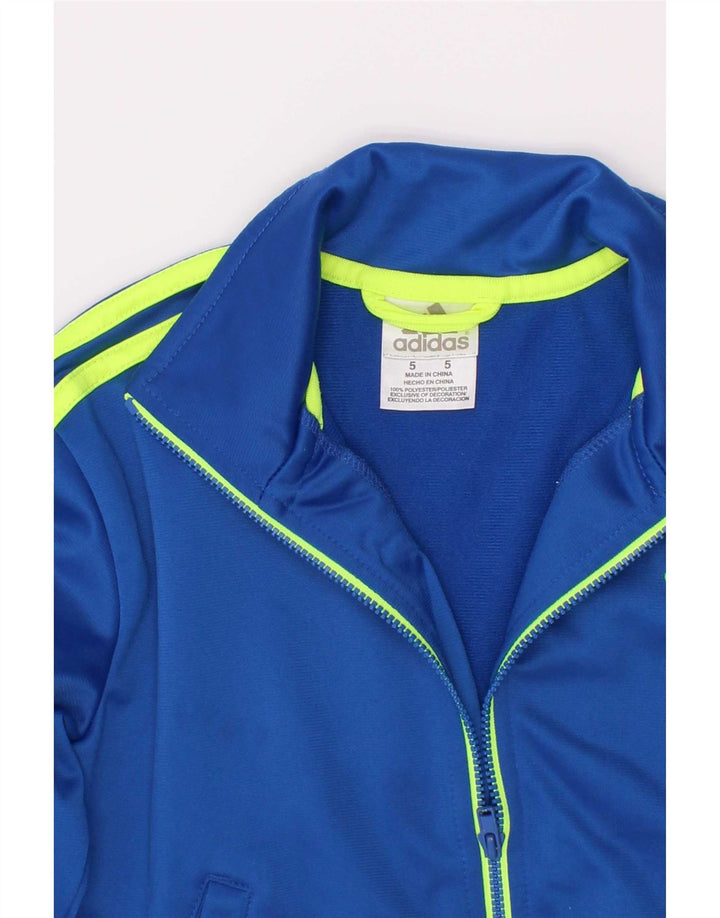Adidas Jungen Grafik-Trainingsanzug-Top-Jacke, 4–5 Jahre, blaues Polyester