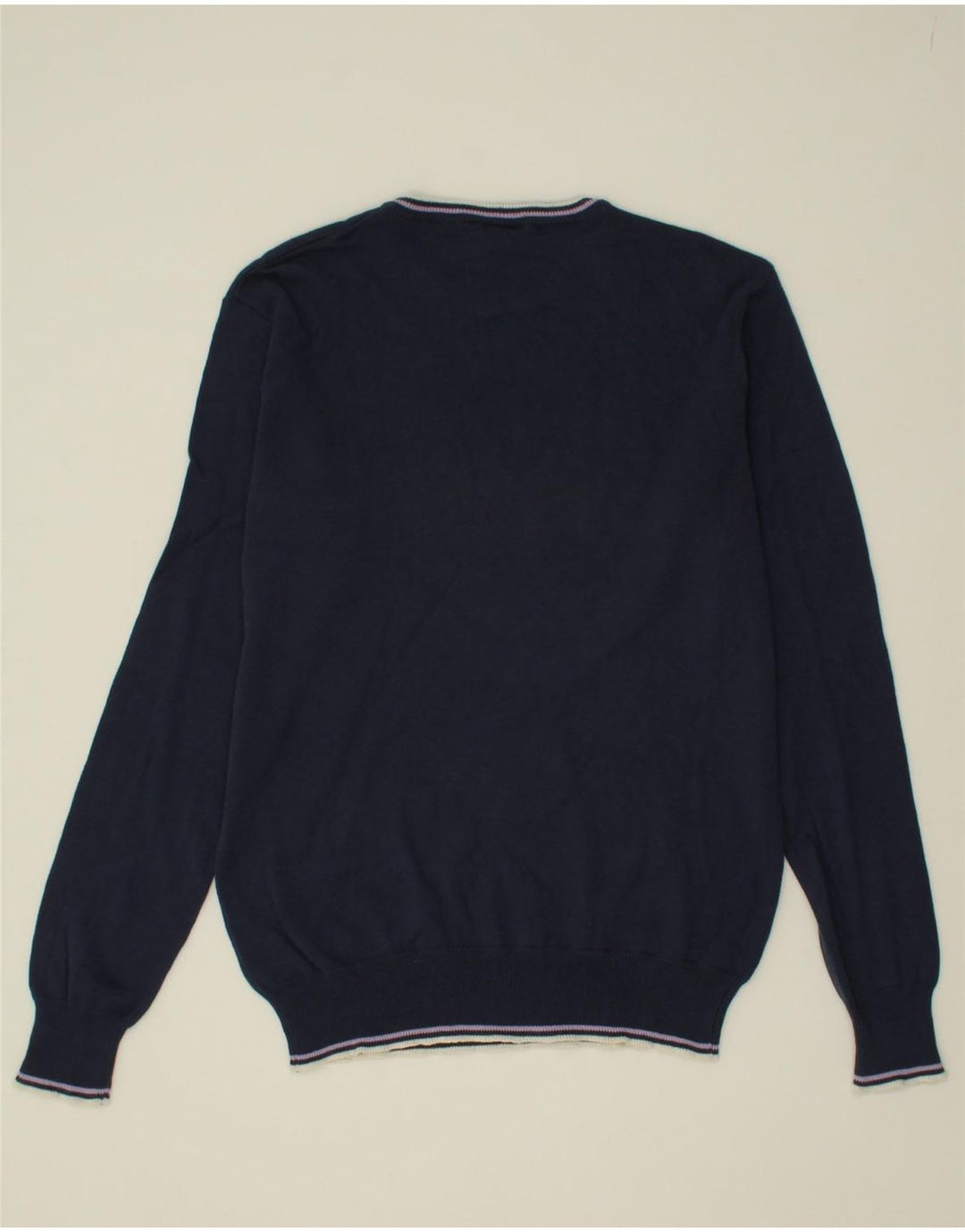 LOTTO Mens Crew Neck Jumper Sweater Medium Navy Blue Cotton Vintage Lotto and Second-Hand Lotto from Messina Hembry 