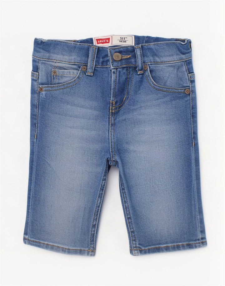 Levi's Jungen 511 Slim Jeansshorts, 7–8 Jahre, W22, blaue Baumwolle