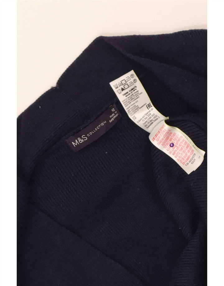 Marks & Spencer Damen Longline-Cardigan-Pullover UK 12 Medium Navy Blue