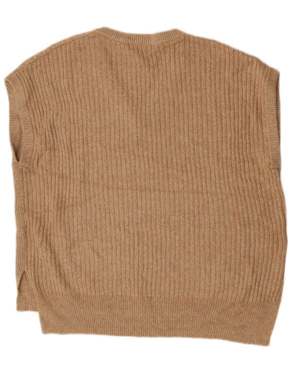 Marks & Spencer Damen Übergroßes Weste-Tanktop UK 18 XL Beige Baumwolle
