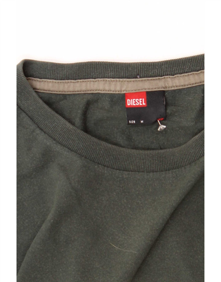 Diesel Herren-Oberteil aus langärmliger, mittelgrüner Baumwolle