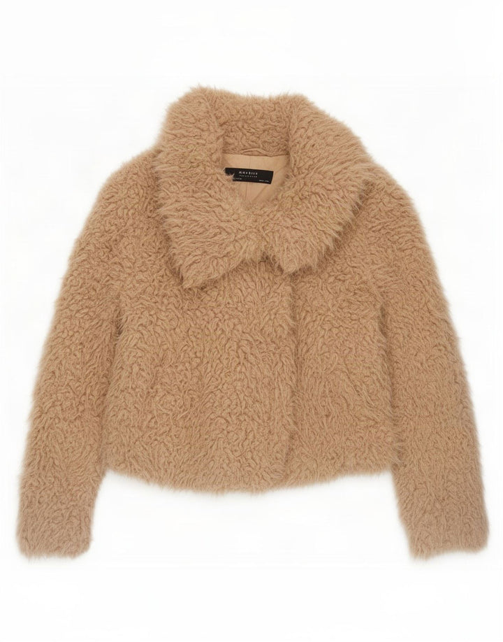 Zara Damen Teddybär Bomberjacke UK 14 Medium Beige