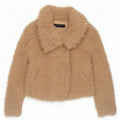 Zara Damen Teddybär Bomberjacke UK 14 Medium Beige
