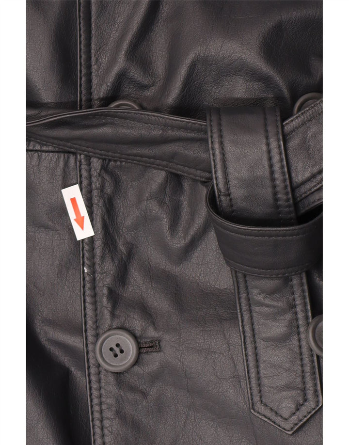 Machiavelli Herren-Leder-Zweireihermantel IT 48 Mittelgraues Leder