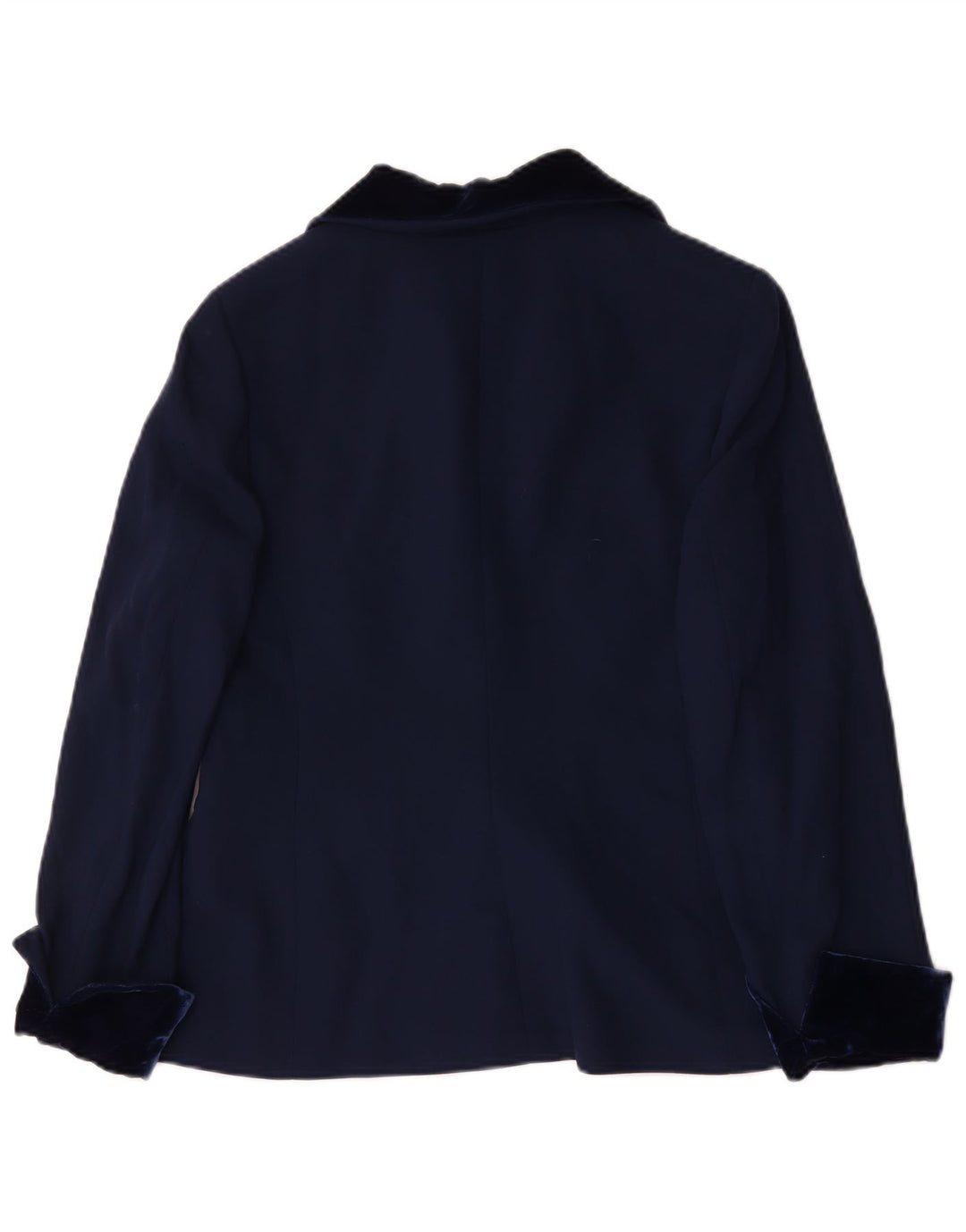 Luisa Spagnoli Damen 3-Knopf-Blazerjacke IT 46 Große marineblaue Wolle