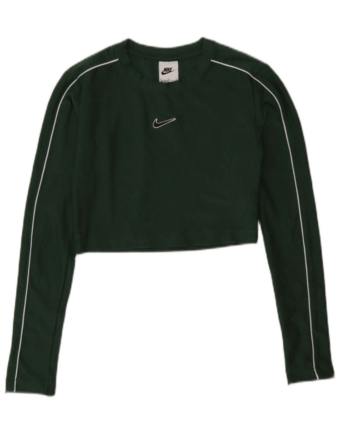 Nike Mädchen Crop Top Langarm 12–13 Jahre groß grün Polyester