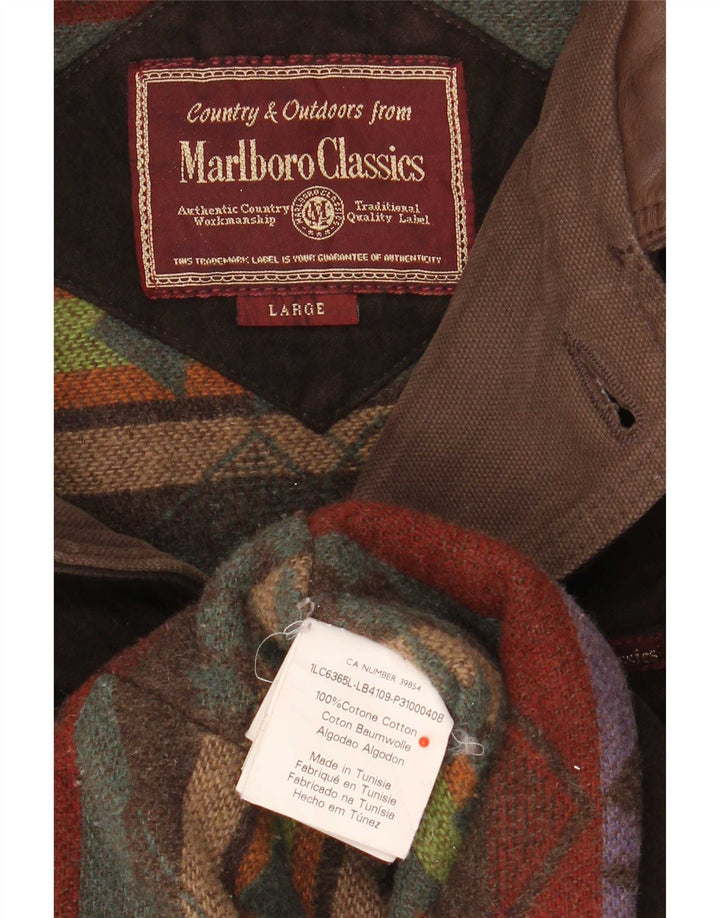 Marlboro Classics Herren-Utility-Jacke, UK 40, große braune Baumwolle