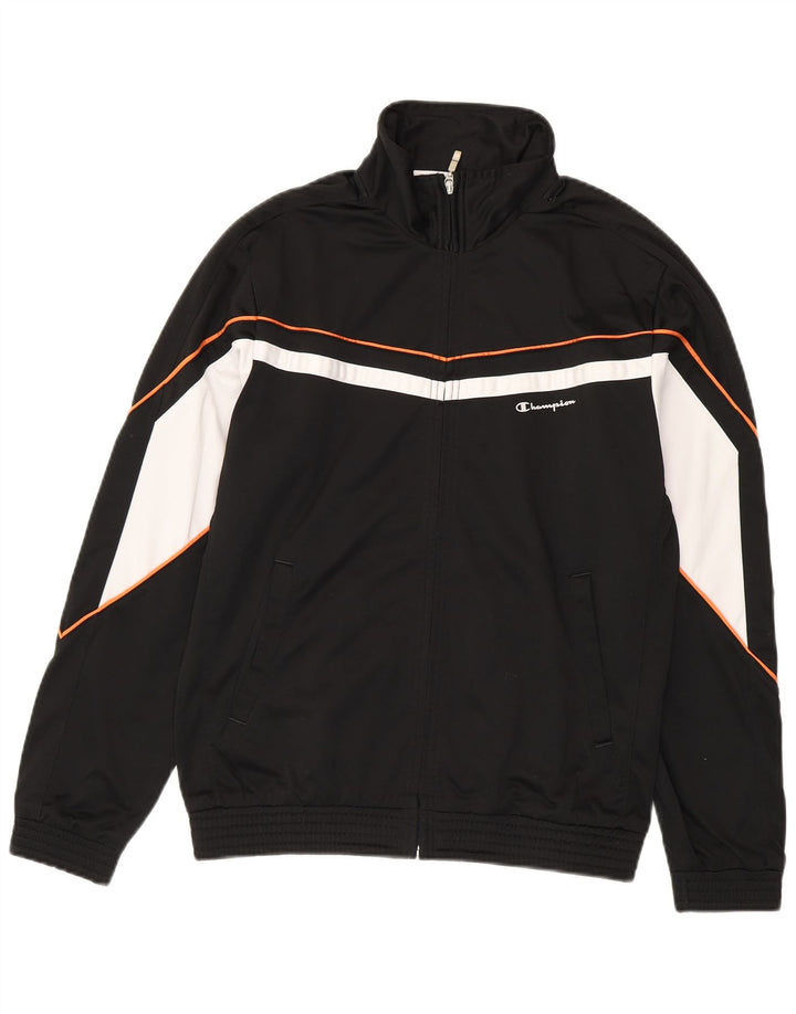 Champion Herren-Trainingsanzug-Oberjacke, Mittelschwarzes Colourblock-Polyester