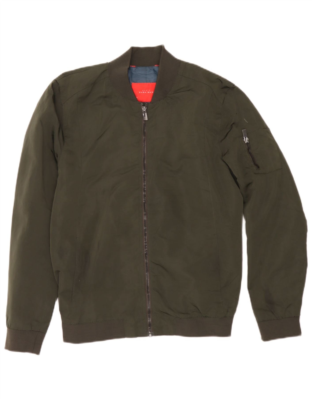 Zara Herren Bomberjacke UK 38 Medium Khaki Polyester