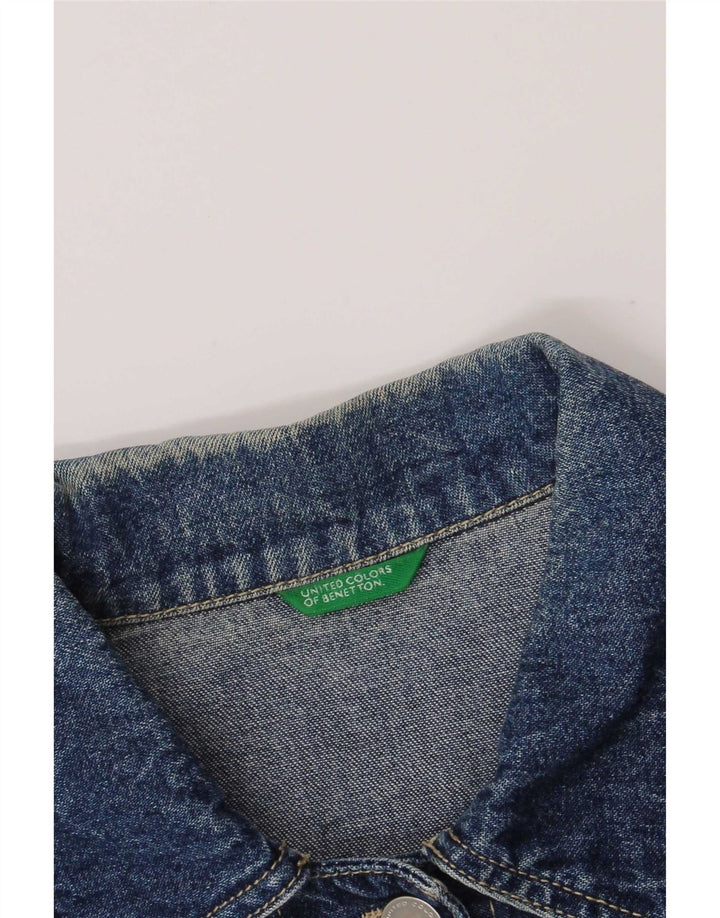 Benetton Damen Jeansjacke UK 10 Small Blau