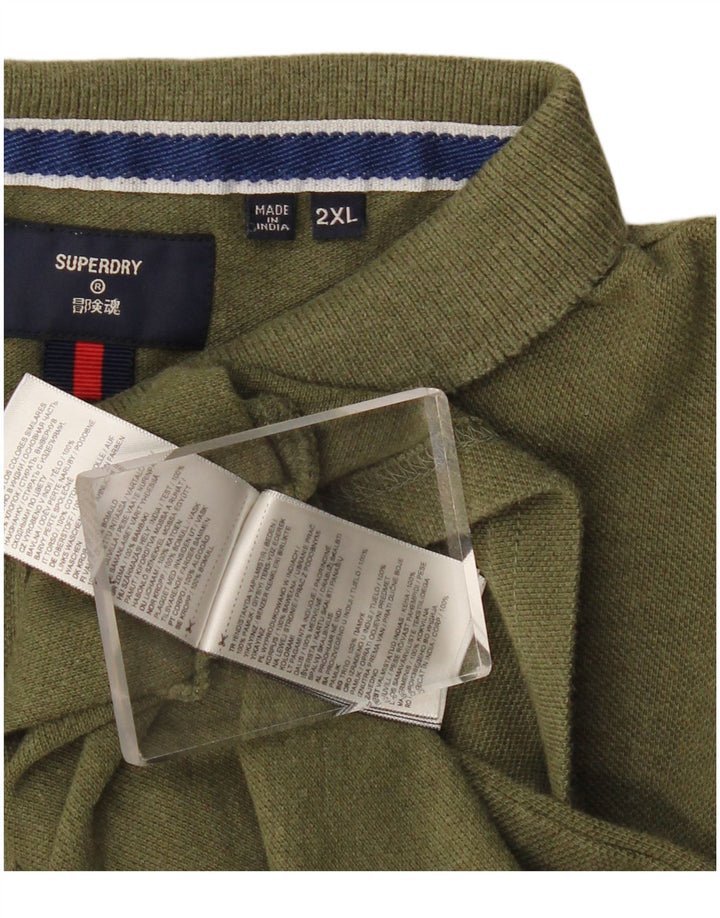 Superdry Herren Poloshirt 2XL Khaki Baumwolle