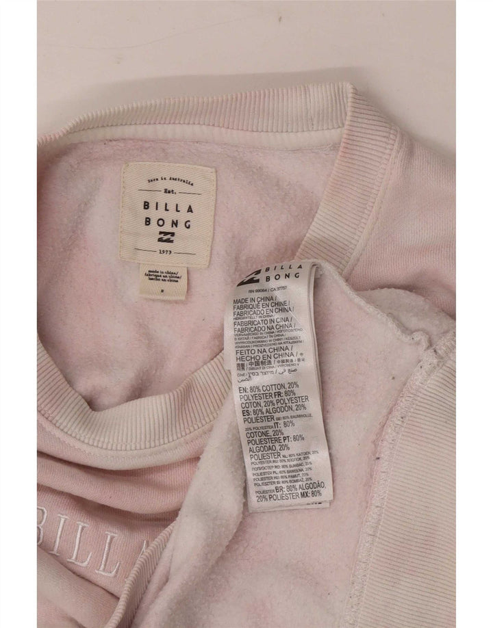 Billabong Damen Grafik-Sweatshirtpullover UK 14 Mittelrosa Batikfärbung