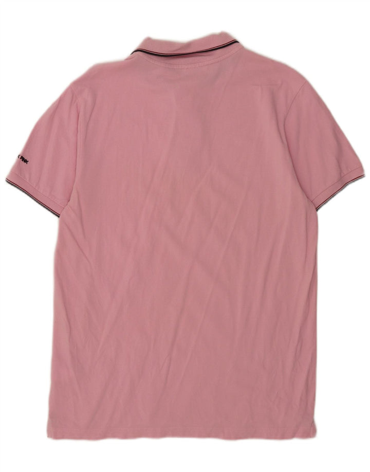 Think Pink Herren-Poloshirt, große rosa Baumwolle